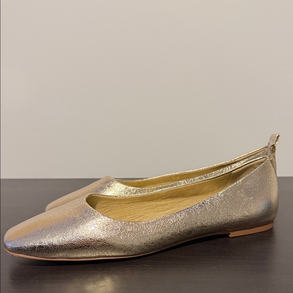 Nordstrom Exclusive Open Edit Lennox Flat Elegant Gold Size 10